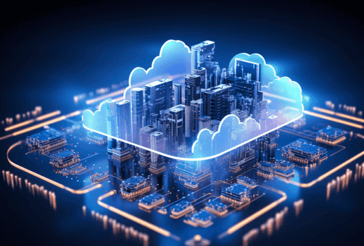 Cloud Infrastructure Solutions – a digital banner showcasing scalable, secure, and efficient cloud technology for modern businesses.